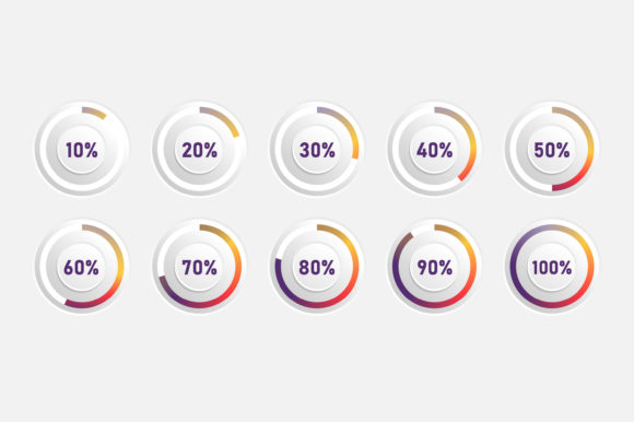 Circle Diagram with Gradient: Editable Vector Assets