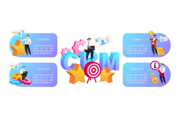 CRM Flat Color Vector Infographic: Visualizing Customer Relationships with Clarity