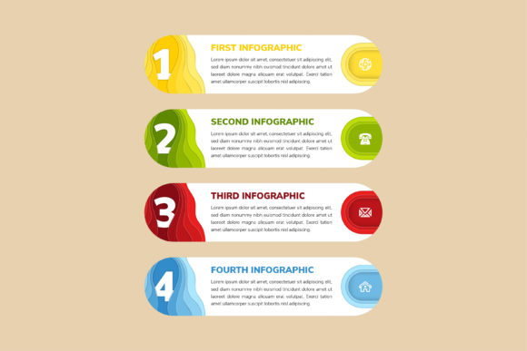 Paper Cut Liquid Infographic Four: Elevating Visual Communication with 3D Vector Design