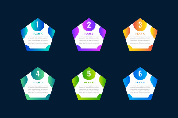 Pentagon Gradient Infographic Six Step Guide