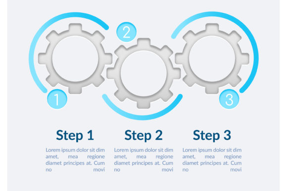 Transparent Gears Vector Infographic Design Guide